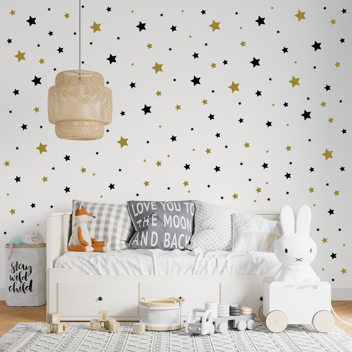 Wall Decal Nursery - Cartoon 65Pcs Stern Wand Aufkleber Baby