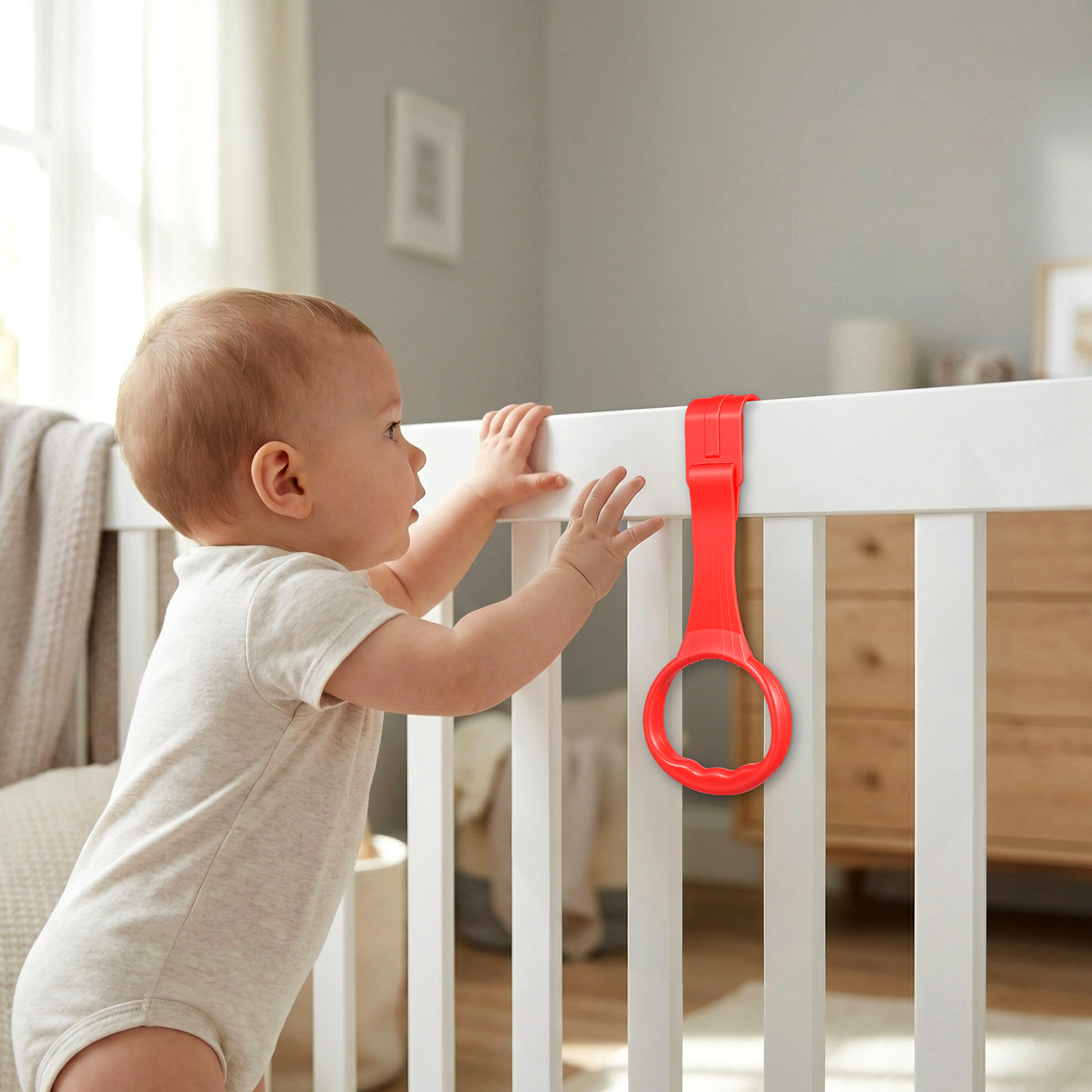 Baby Nursery Usa - 6 Stück Babybett-Hängeringe für Kinderbett, Laufstall,