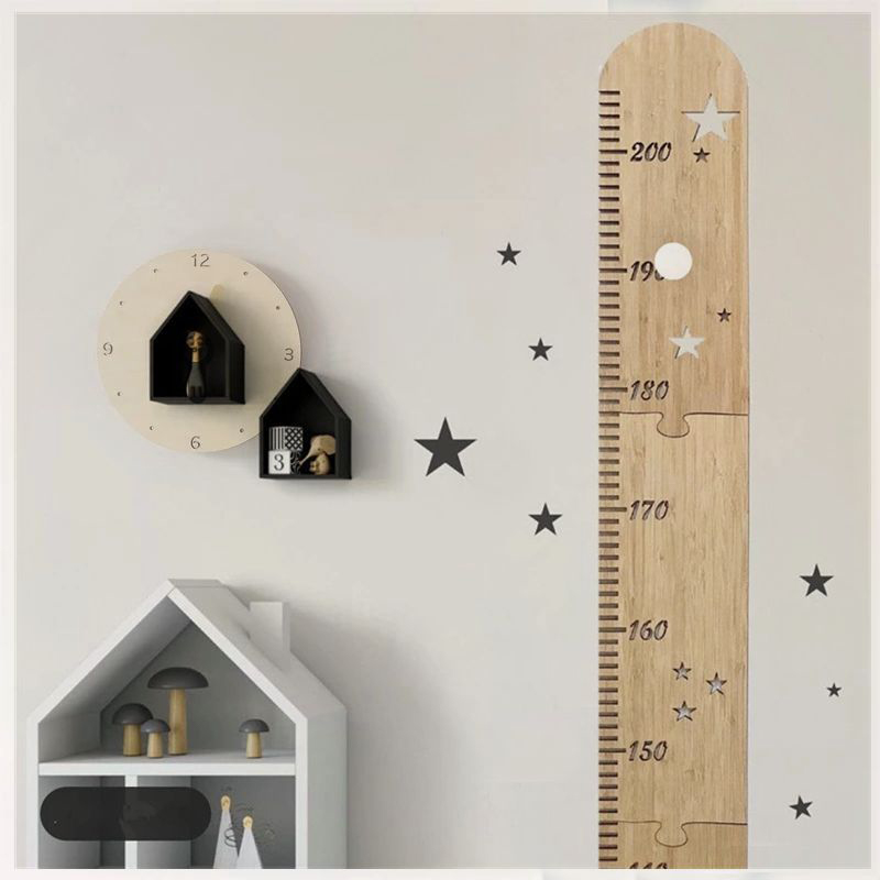 Wall Decal Nursery - 5 Blatt nordische Holz Kinder Höhe