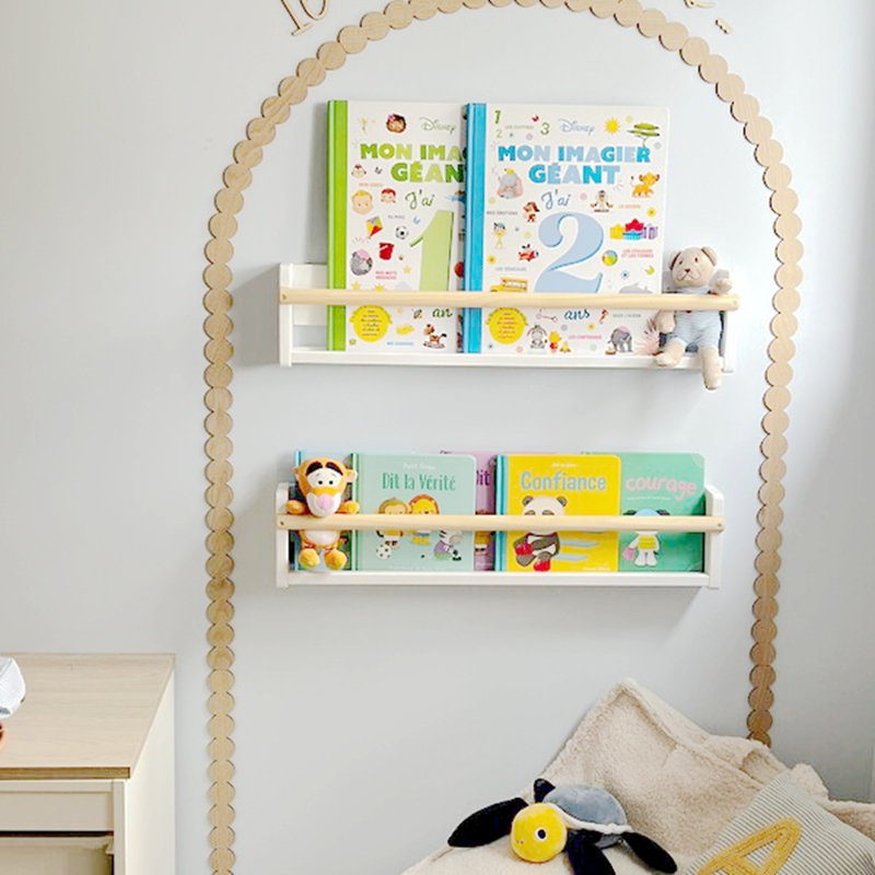 Wall Decal Nursery - Moderner Unbehandelter Holz-Wandbogen Deko Kinderzimmer Wanddekoration