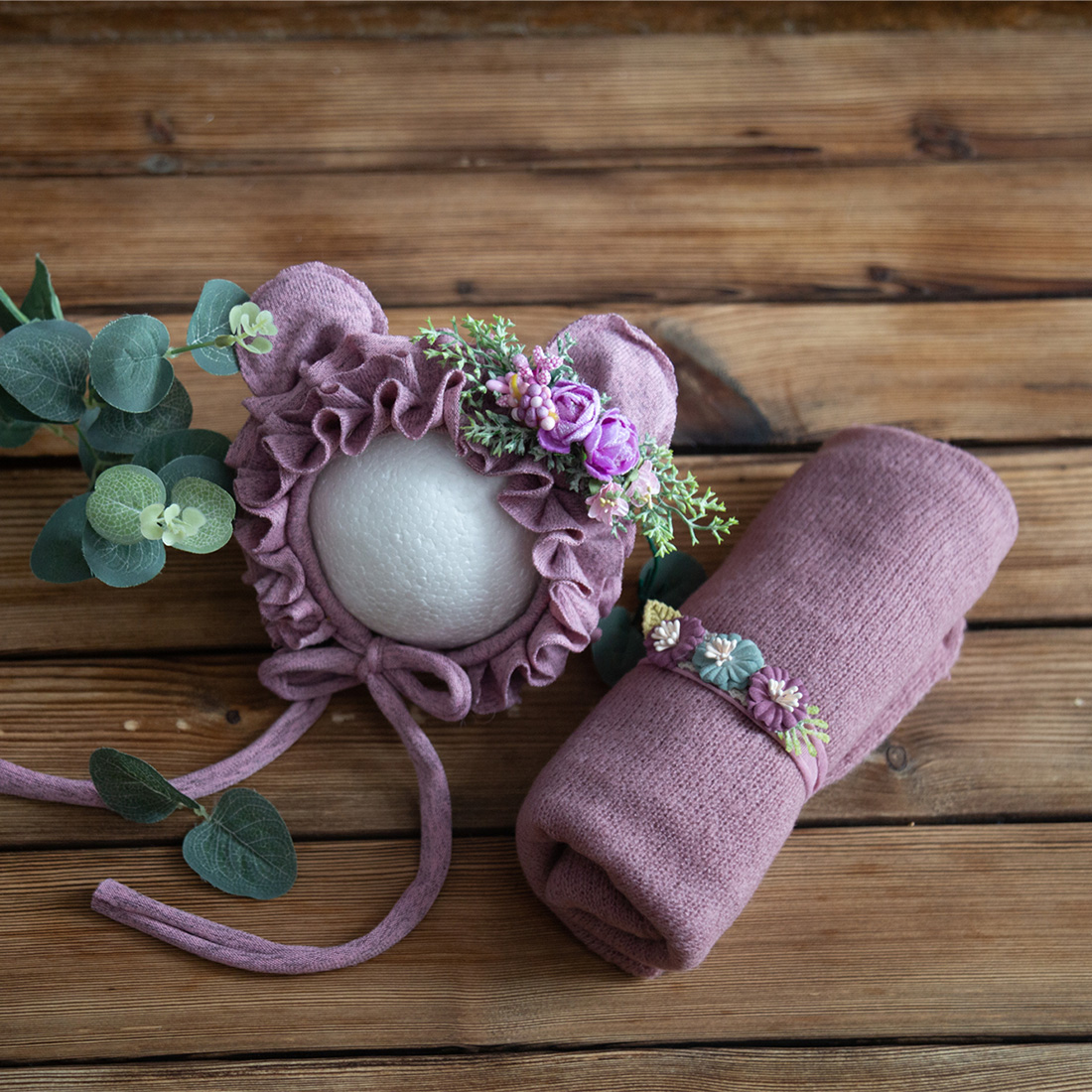 Baby Nursery Set - Neugeborenen Stretch Stricken Mohair Wrap Spitze