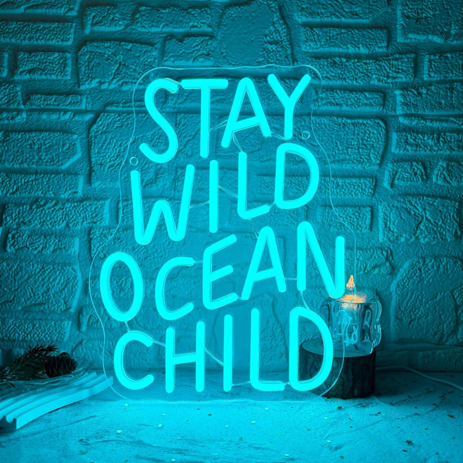 Baby Nursery Usa - Stay Wild Ocean Child Neon-Schild USB