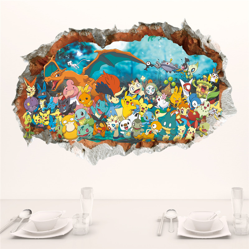 Wall Decal Nursery - Cartoon Pokémon Pikachu Wanda uf kleber
