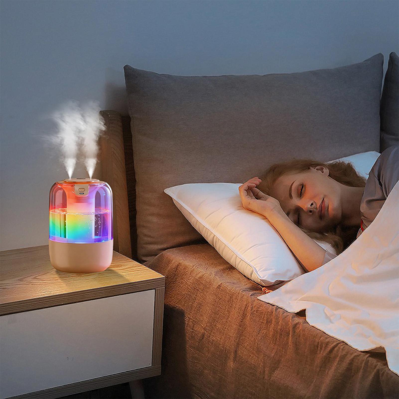 Humidifier Nursery Quiet - Schlafzimmer-Luftbefeuchter mit Nachtlicht, leiser Luftbefeuchter für