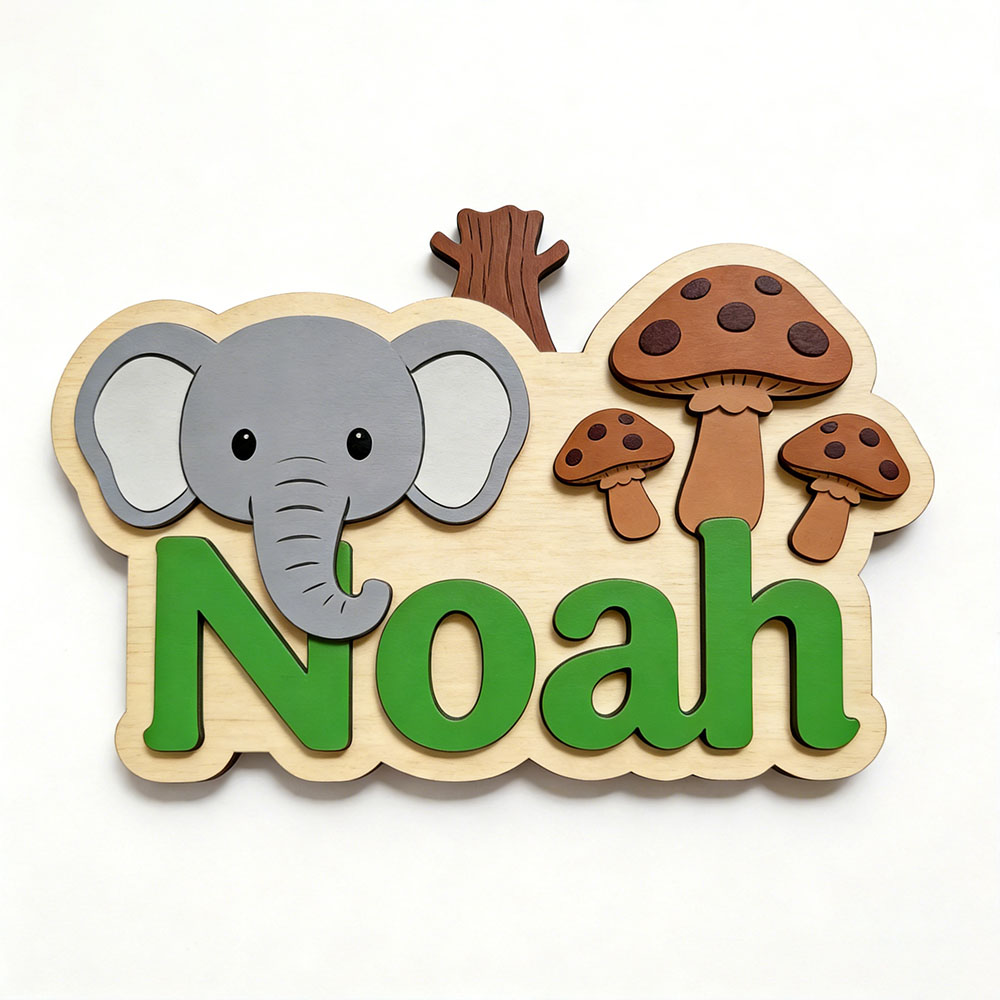Anpassbare Cartoon-Elefanten-  – Baby Nursery Themes Boy Bewertung und Preis