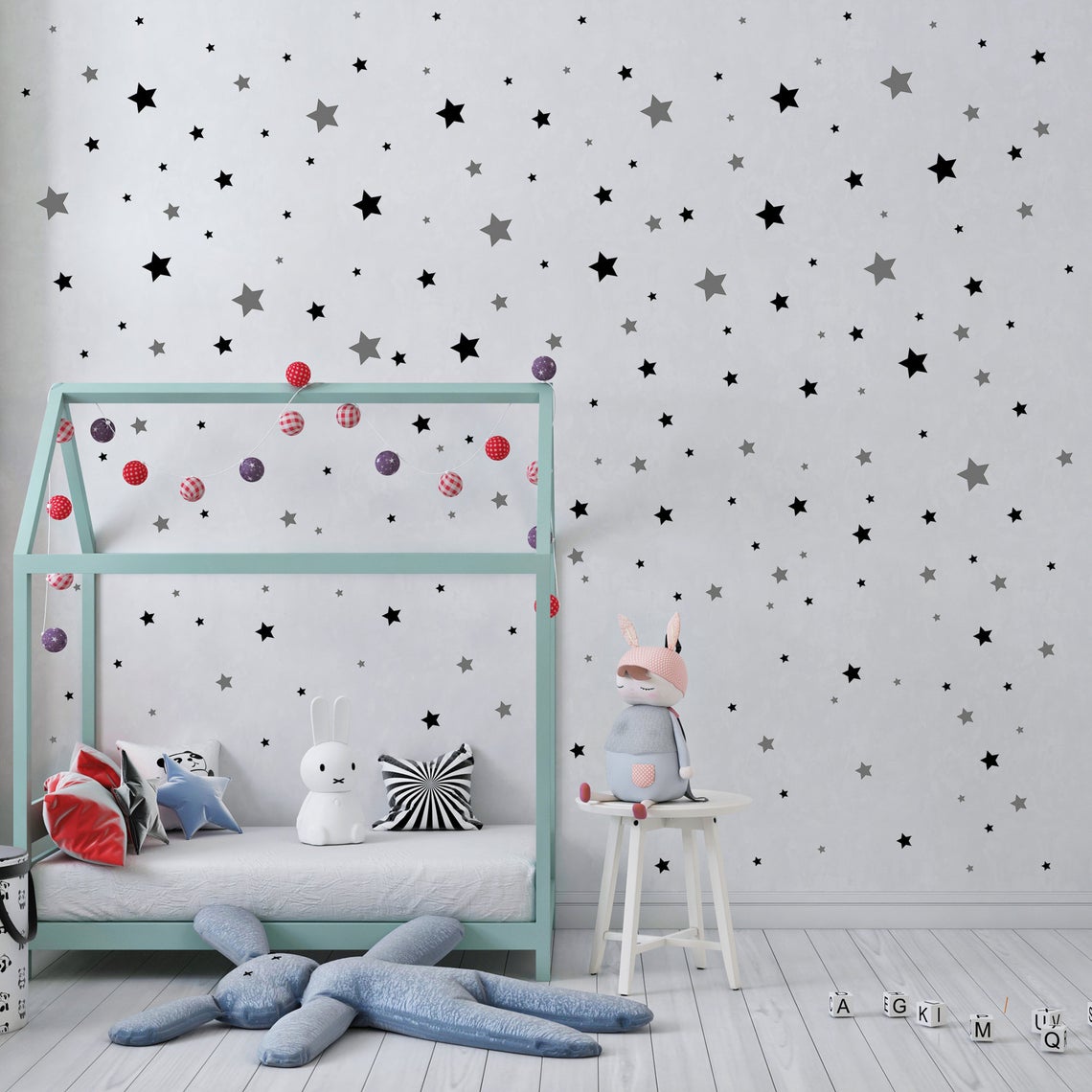 Cartoon 65Pcs Stern Wand Aufkl – Wall Decal Nursery Bewertung und Preis