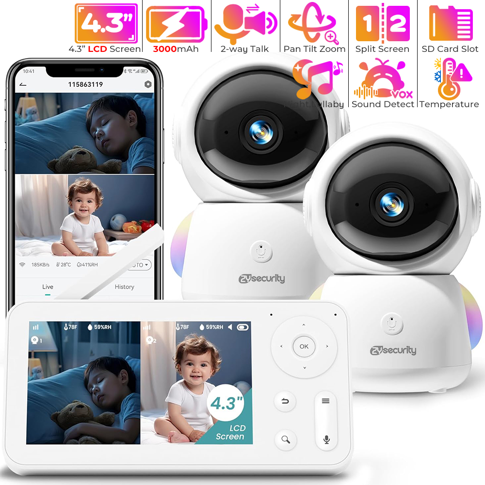 2K Babyphone mit 2 Kameras und – Baby Nursery Music Bewertung und Preis