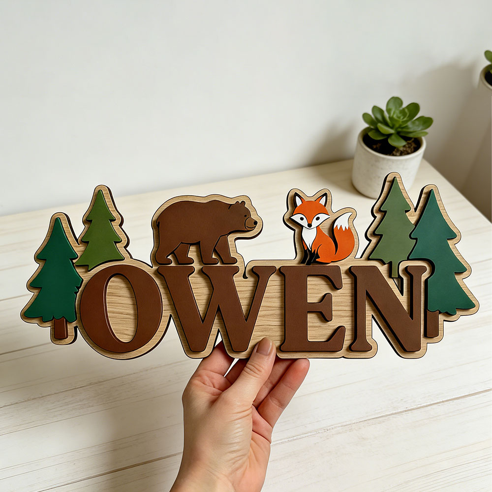 Personalisiertes Waldland-Bär- – Baby Nursery Jungle Theme Bewertung und Preis