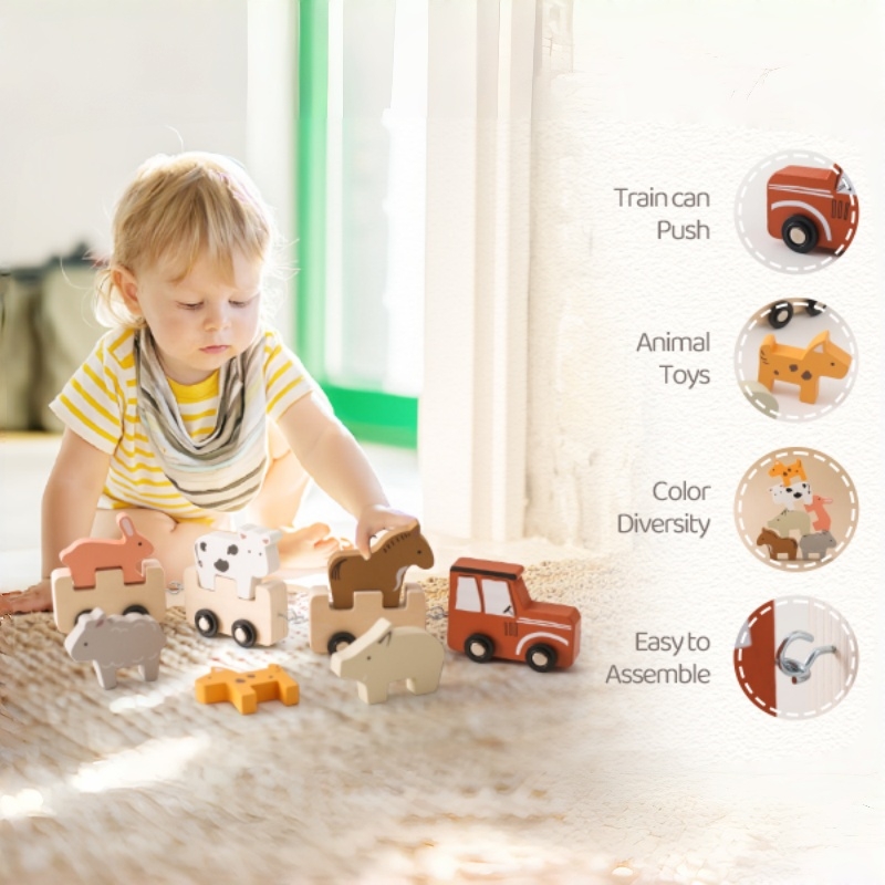 Buntes Holz-Schiebezugspielzeu – Baby Nursery Music Bewertung und Preis