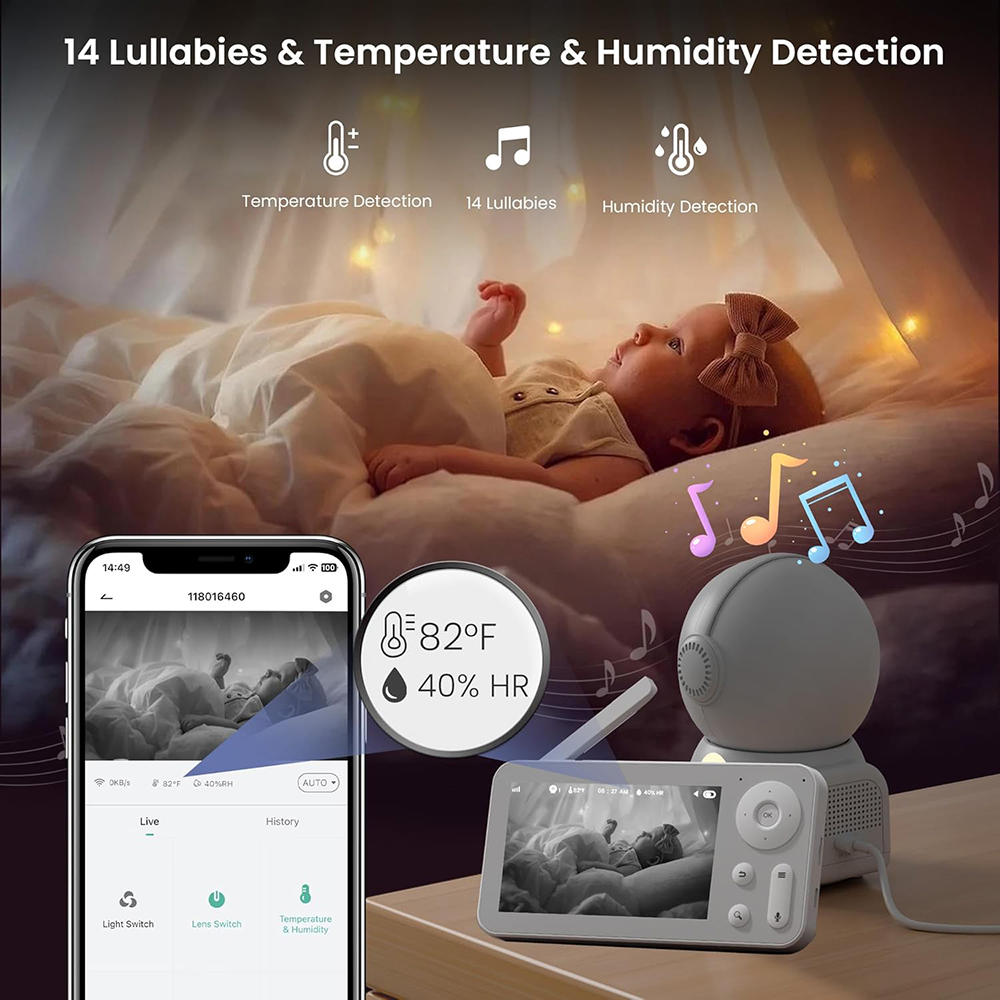 2K-Babyphone mit 2 Kameras und – Baby Nursery Music Bewertung und Preis