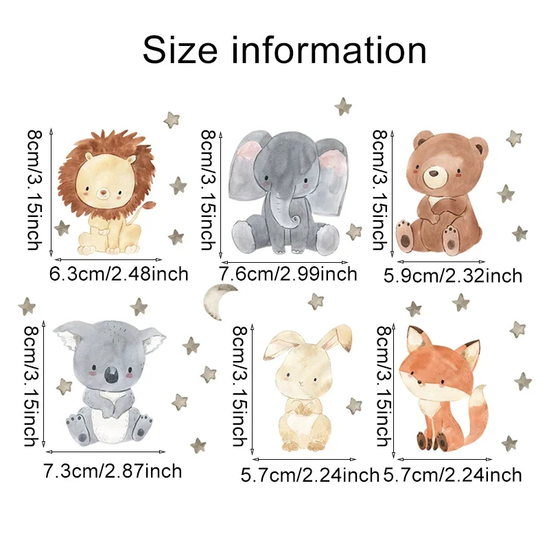 1/2/4/6set Cartoon-Tiere Wanda – Wall Decal Nursery Bewertung und Preis