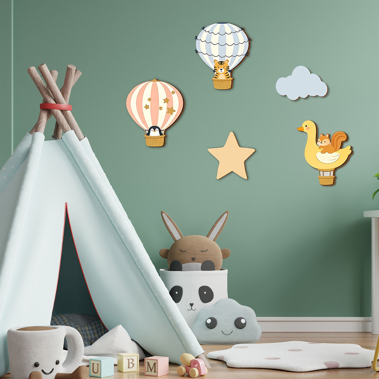 5 Stück Tierische Heißluftball – Wall Decal Nursery Bewertung und Preis